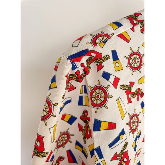 Vintage 70's Le Soft Shirt Lady Manhattan Nautical Sailor Button Up Shirt Sz M - Picture 12 of 15